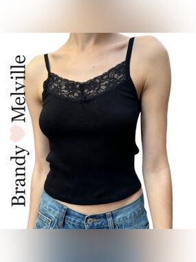 John Galt Brandy Melville arden black lace cami